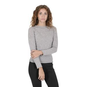 Crown of Edinburgh Cashmere Cashmere Crew Neck Jumper Light Grey Women Grigio